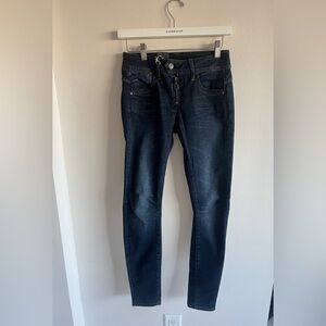 G-STAR RAW Dark Wash Skinny Jeans LYNN with exposed Zipper Sz W24 L30
